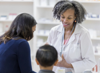 pharmacist and customer