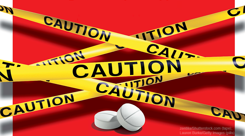 Cation tape around medication