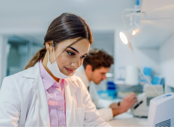 pharmacist working with analytics software