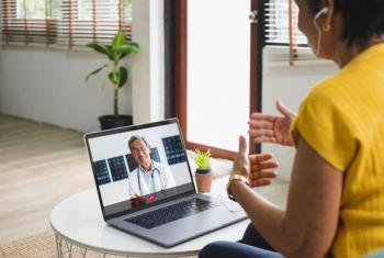 telehealth patient session on laptop