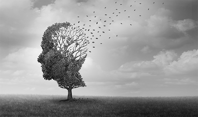 Dementia Representation Tree with Leaves Blowing Away _199878023