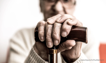 Elderly patient with cane