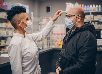 pharmacist and patient