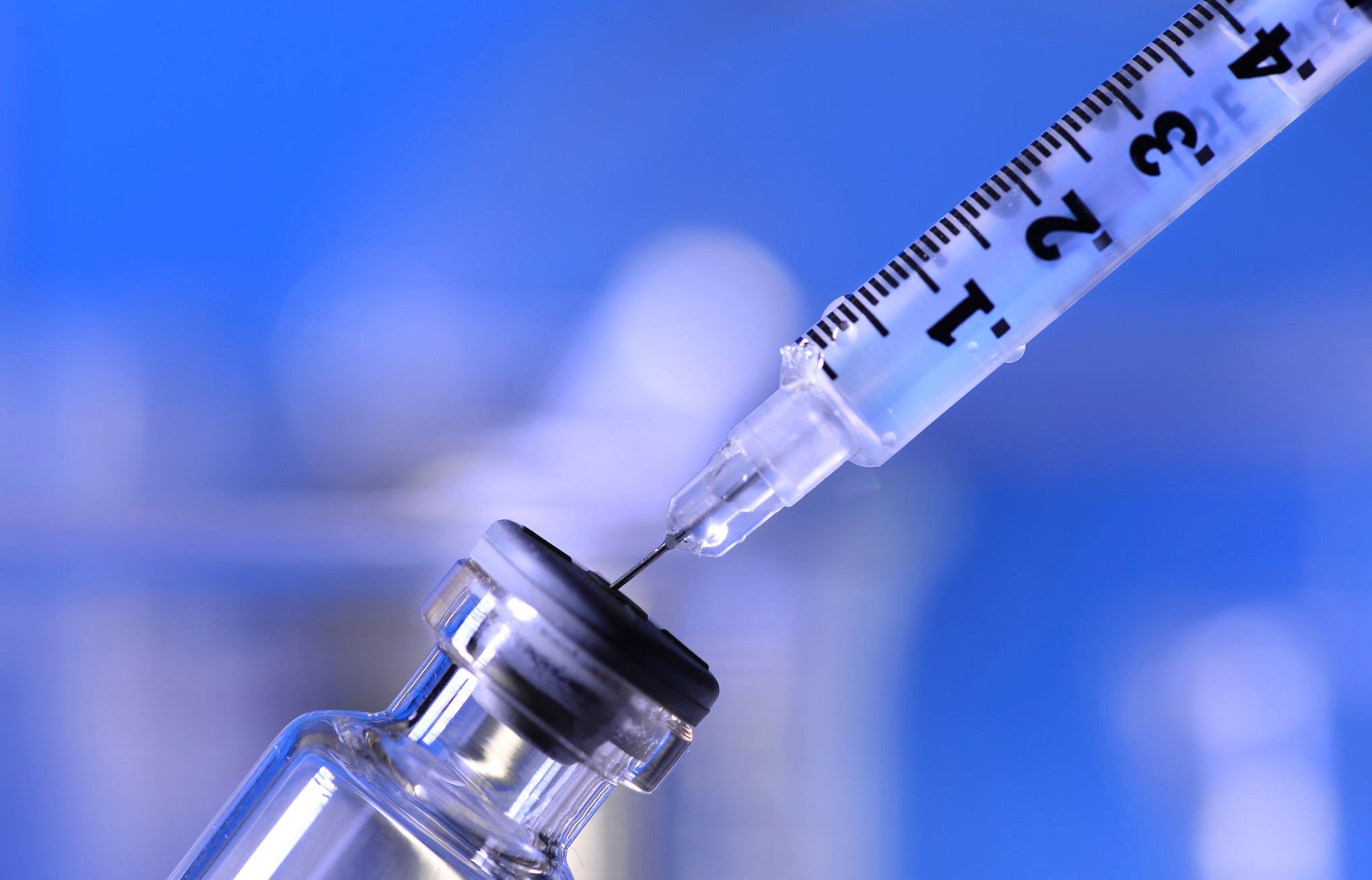 insulin bottle and injection