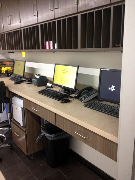 Tiny Makeover Declutter Your Veterinary Hospital S Reception Area Declutter Your Veterinary Hospital S, Receptionist Desk Organization Ideas