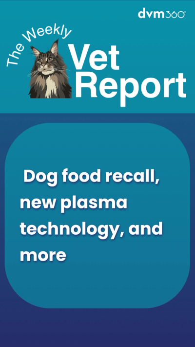 Weekly Vet Report: Dog food recall, new plasma technology, and more