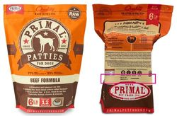 Primal Pet Foods voluntarily recalls single lot of raw frozen patties beef formula