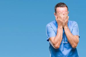 Overwhelmed doctor