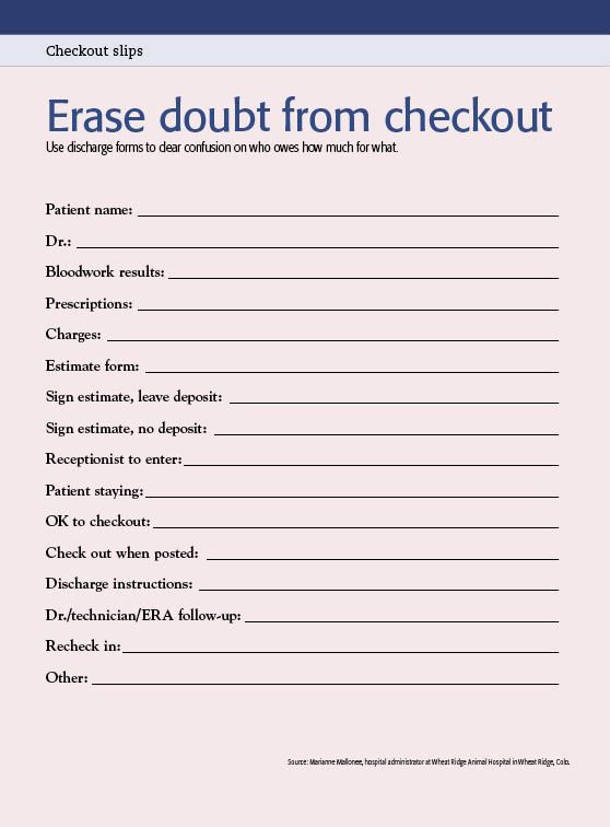 Checkout Slips Checkout pink slips