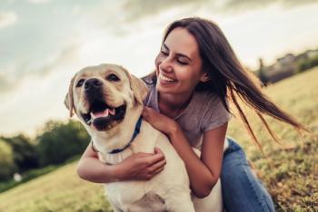woman with dog