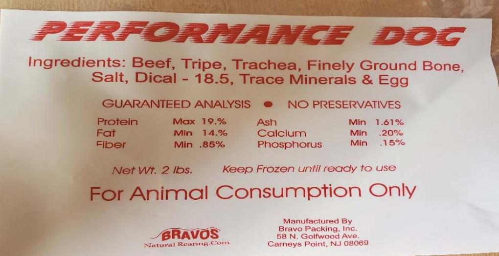 bravo packing inc dog food