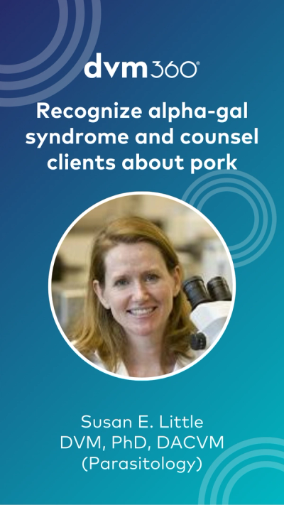Recognize alpha-gal syndrome and counsel clients about pork