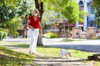 walking dog to vet