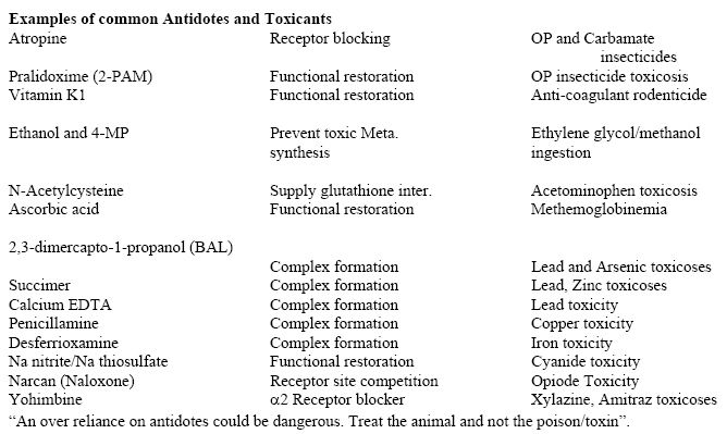 Toxicity and Antidotes