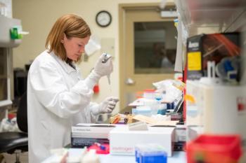 Dr. Vilander in the lab
