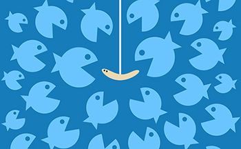 baiting cartoon fish