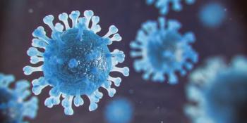 Coronavirus covid-19 virus microscope view