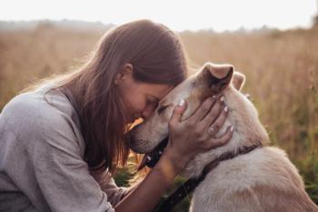 woman with dog