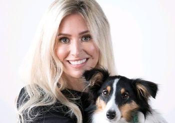 Laura Catena, DVM, with her dog Beans.