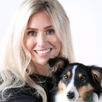 Laura Catena, DVM, with her dog Beans.