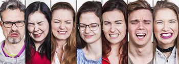 people making sour faces