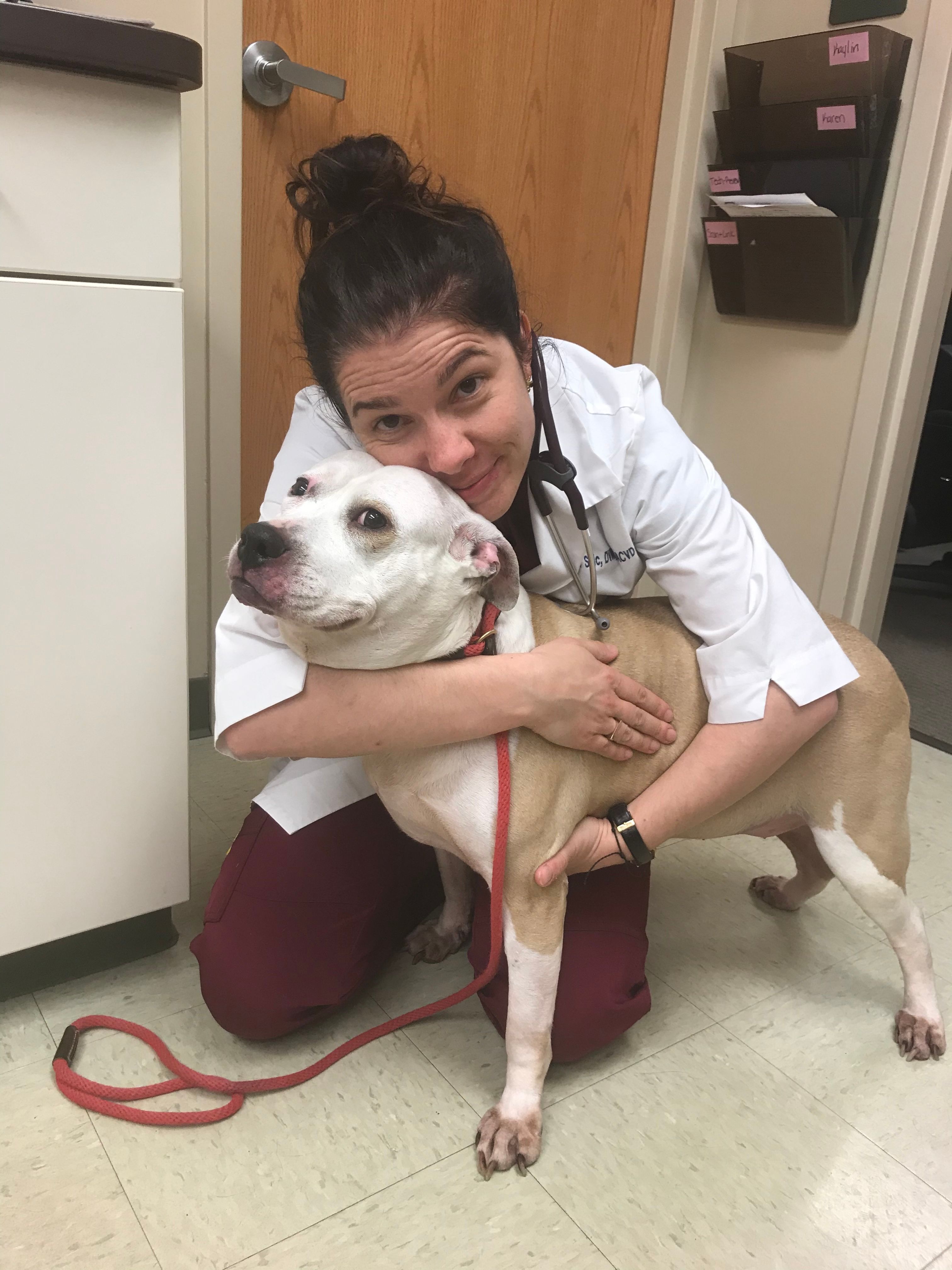 Meghan Solc with a dog