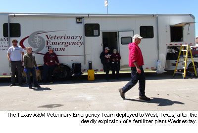 Veterinary Emergency Team cares for animals found near Texas explosion site