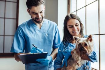 technicians with dog