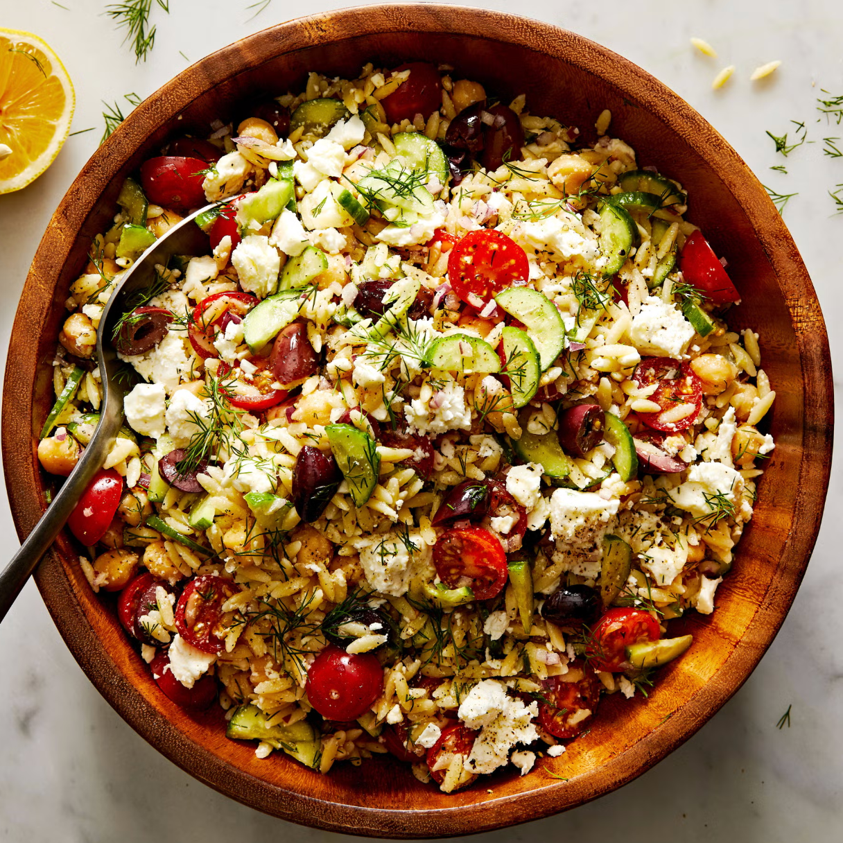 Your New Go-To Lunch: Greek Orzo Salad With Lemon-Dill Dressing