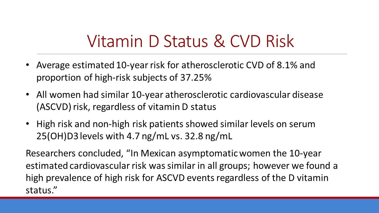 Vitamin D Status And Cardiovascular Disease Risk Endocrinology Network