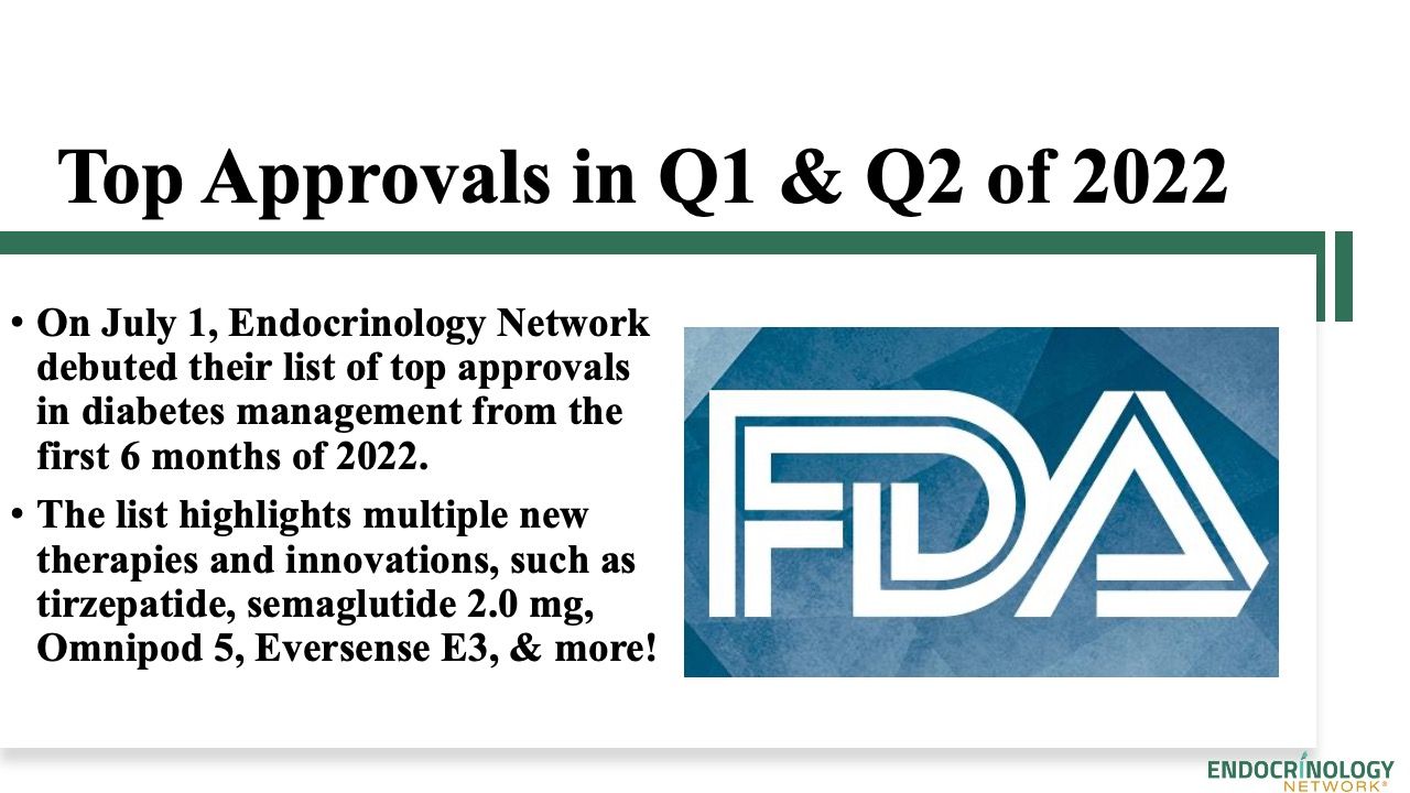 List of top approvals in diabetes for first 6 months of 2022