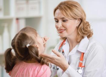 Child visiting a pediatric endocrinologist