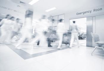 A patient arriving at the hospital