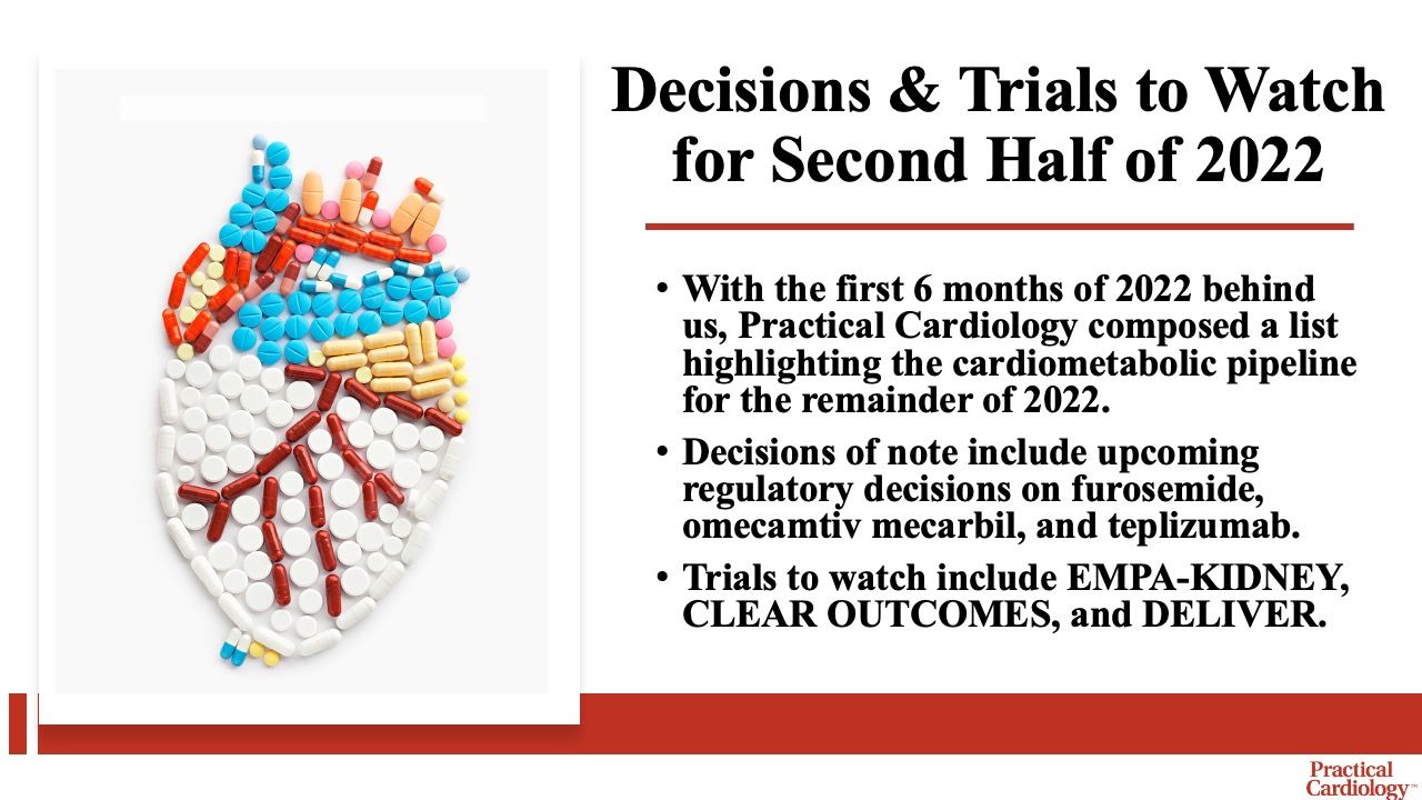 Overview of cardiology trials and decisions to watch for 2022 list.