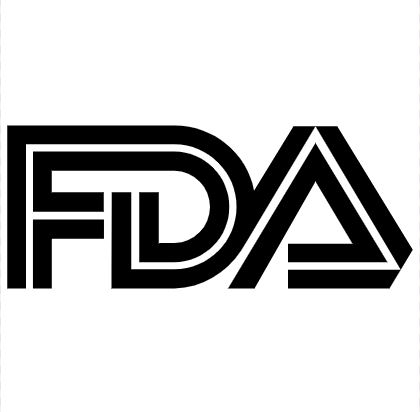 FDA logo in black over a white background