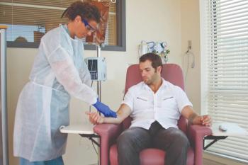 Patient with cancer receiving chemotherapy with anthracyclines.