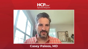 Still image from video of Casey Paleos, MD, discussing MDMA-assisted therapy in PTSD.