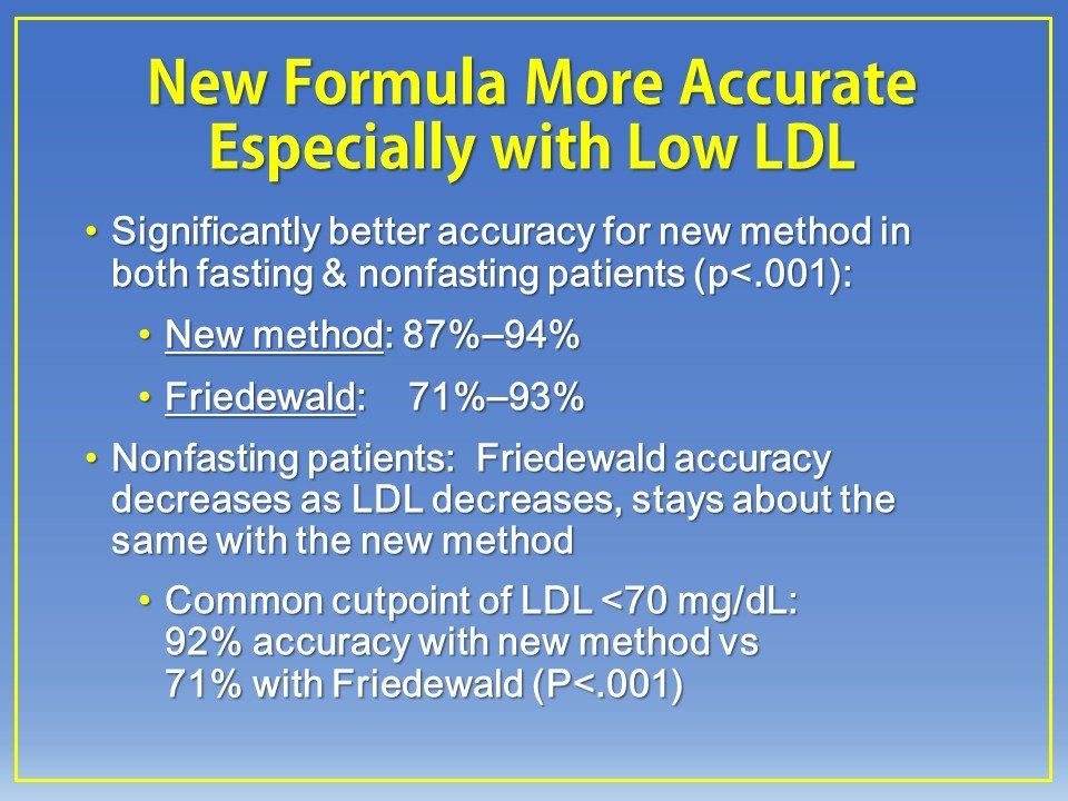 Ldl Formuka Measuring Nonfasting LDL-C: A Formula for the Future?