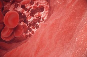 Digital illustration of the interior of an artery.