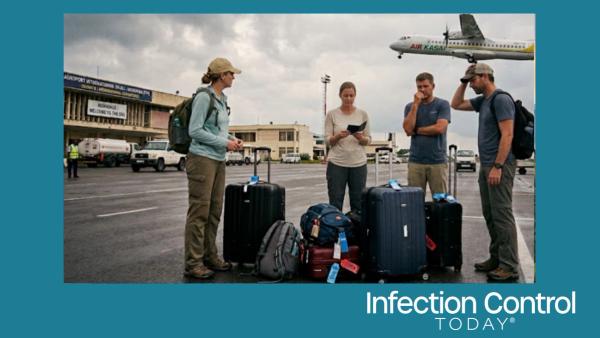 Health care workers at the airport. What issues does the new DoNot Board policy cause? (Image credit: Author with AI)