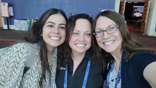 Isis Lamphier, MPH, MHA, CIC; Tori Whitacre Martonicz, MA; and Heather Stoltzfus, MPH, RN, CIC, at APIC Conference and Expo 2024 (Photo courtesy of Tori Whitacre Martonicz)