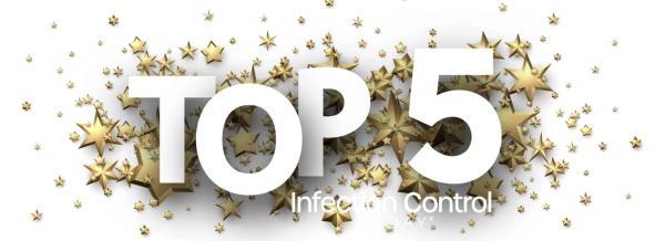 Top 5 sign with gold stars. (Adobe Stock 218060147 by Vjom)