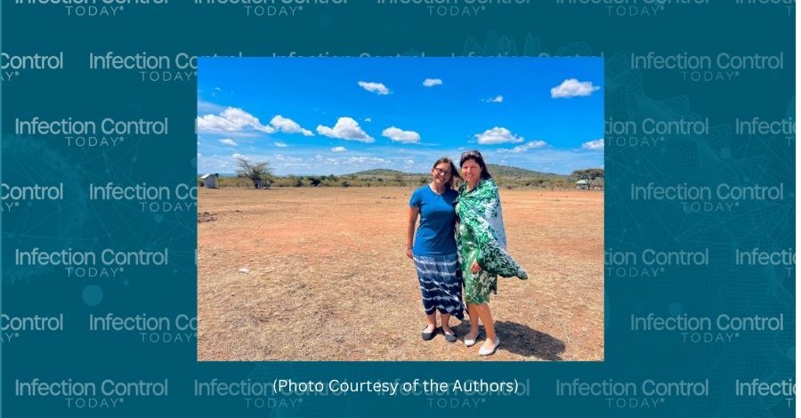 Infection preventionists Heather Saunders and Stephanie Mayork's journey to East Africa emphasizes the positive impact of infection prevention efforts in low-income countries. In Village 5. (Photo courtesy of the authors) 