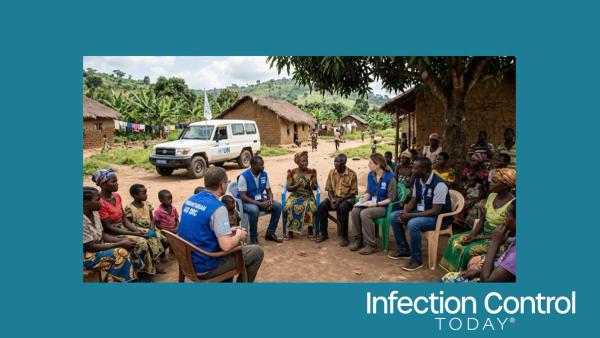 Health care workers from the US speaking with other health care workers in DRC.  (Image credit: author with AI)