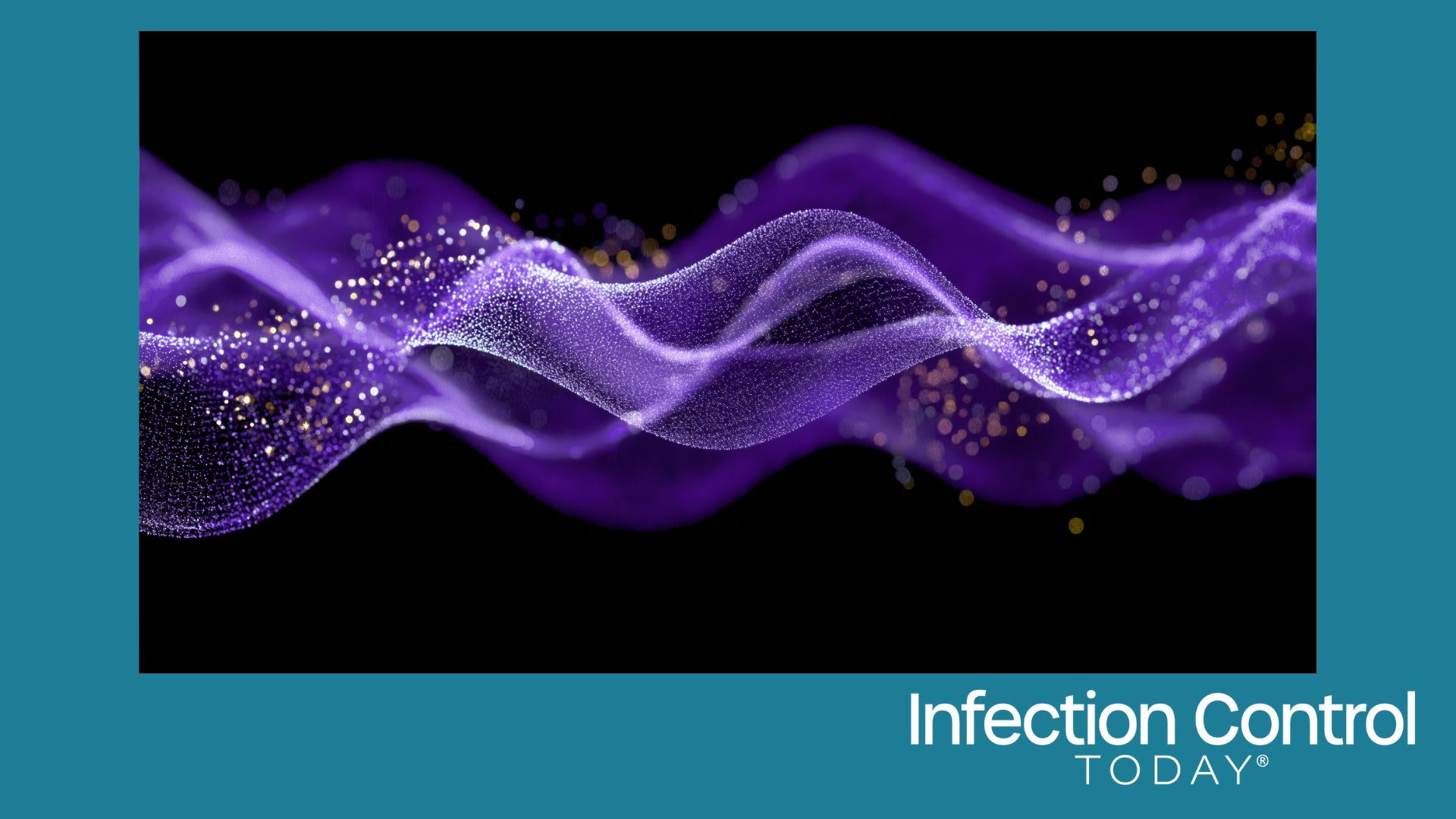 A depiction of ultraviolet energy as a purple wave on a black background (Adobe Stock 1037776490 by EAStevens)