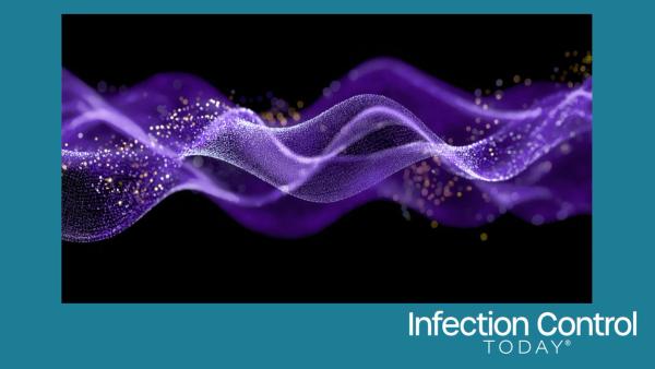 A depiction of ultraviolet energy as a purple wave on a black background (Adobe Stock 1037776490 by EAStevens)