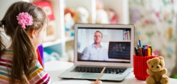 Child distance learning on a computer
