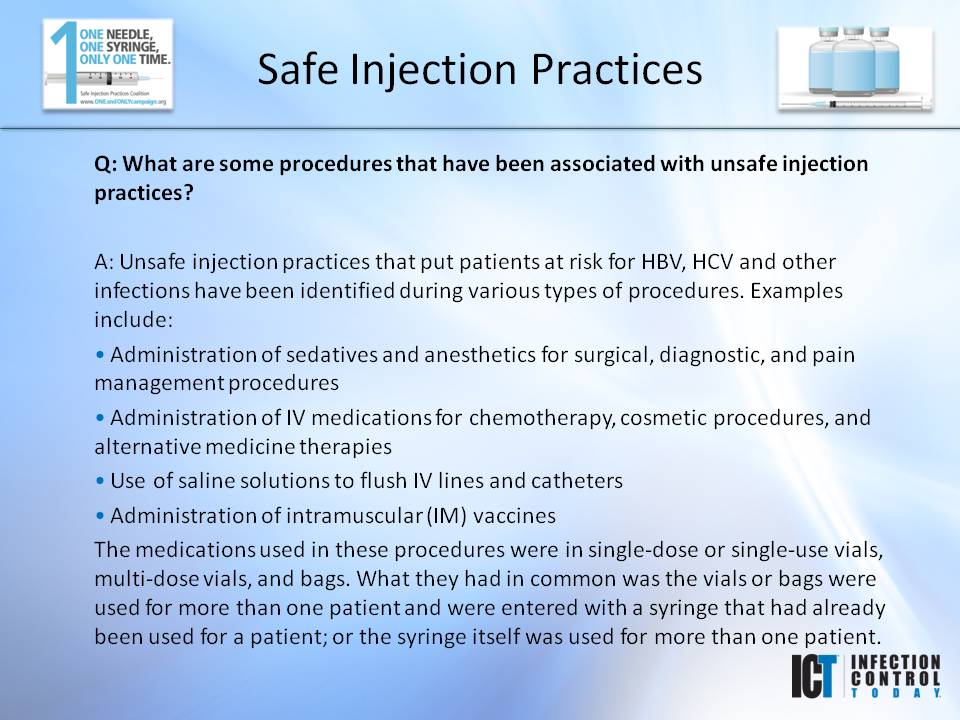 Slide Show: Safe Injection Practices