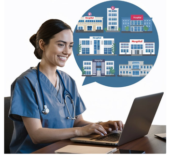 An infection preventionist is looking for a new position at a new facility. (Credit: Author with AI.)