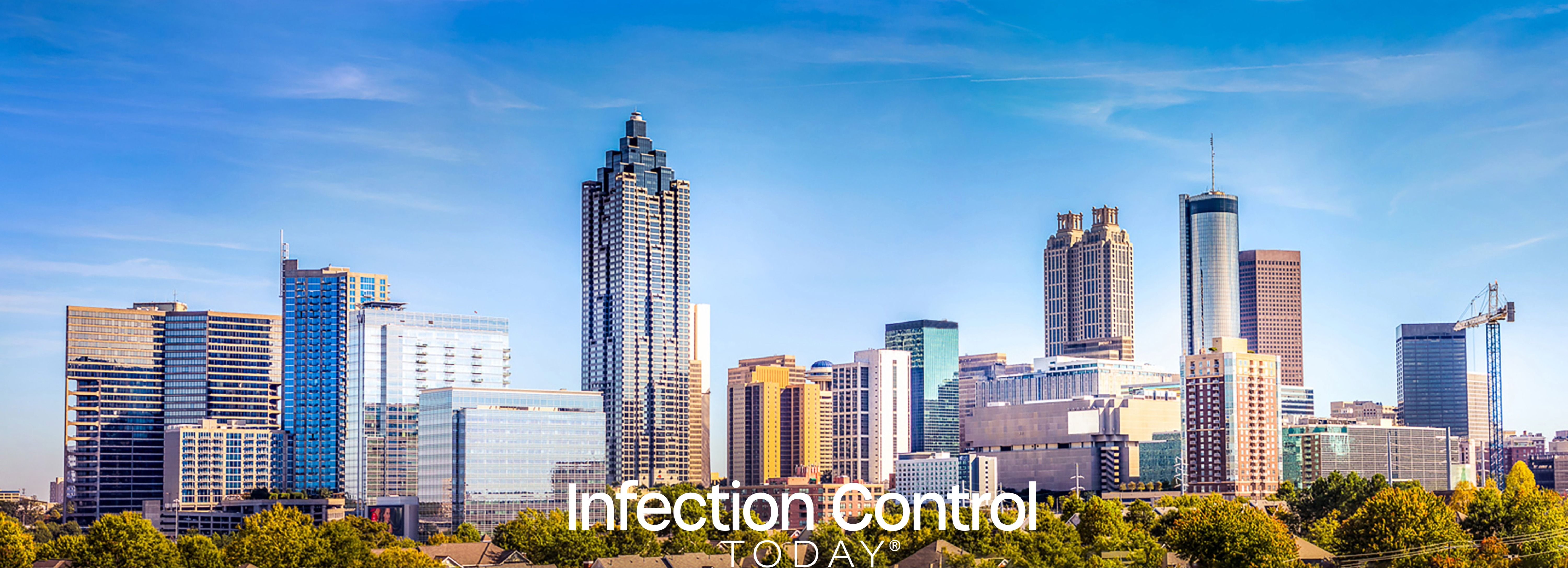 Downtown Atlanta Skyline showing several prominent buildings and hotels under a blue sky. (Adobe Stock 207330168 by Anthony)